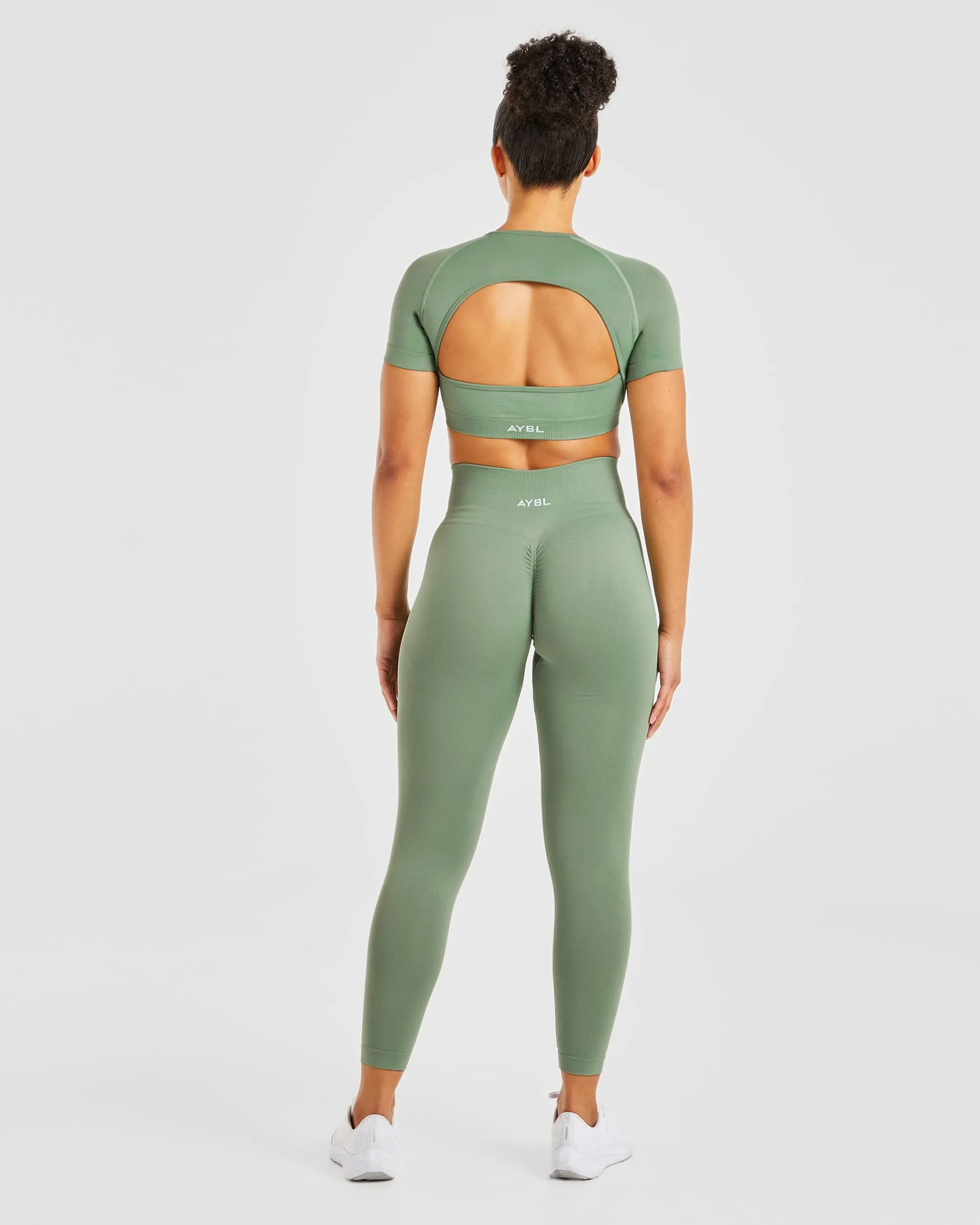 Power Seamless Crop Top - Olive sold by AYBL product image thumbnail 4