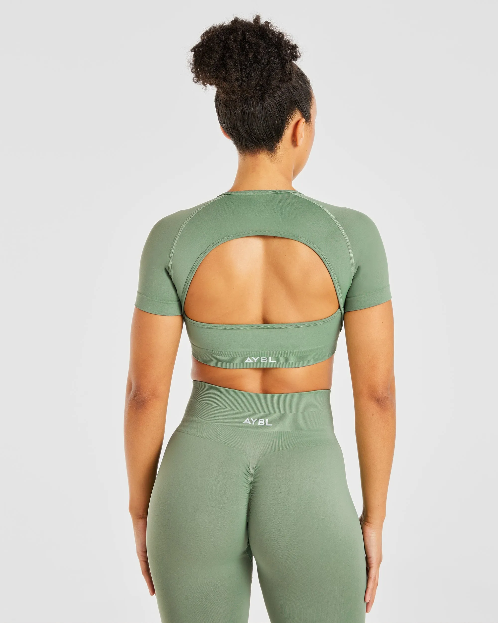 Power Seamless Crop Top - Olive sold by AYBL product image thumbnail 2