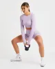 Evolve Speckle Seamless Long Sleeve Crop Top - Lilac sold by AYBL