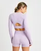 Evolve Speckle Seamless Long Sleeve Crop Top - Lilac sold by AYBL
