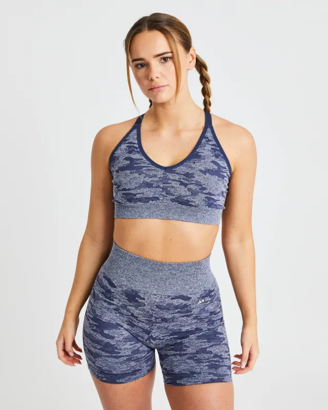 Evolve Camo Seamless Sports Bra - Navy sold by AYBL