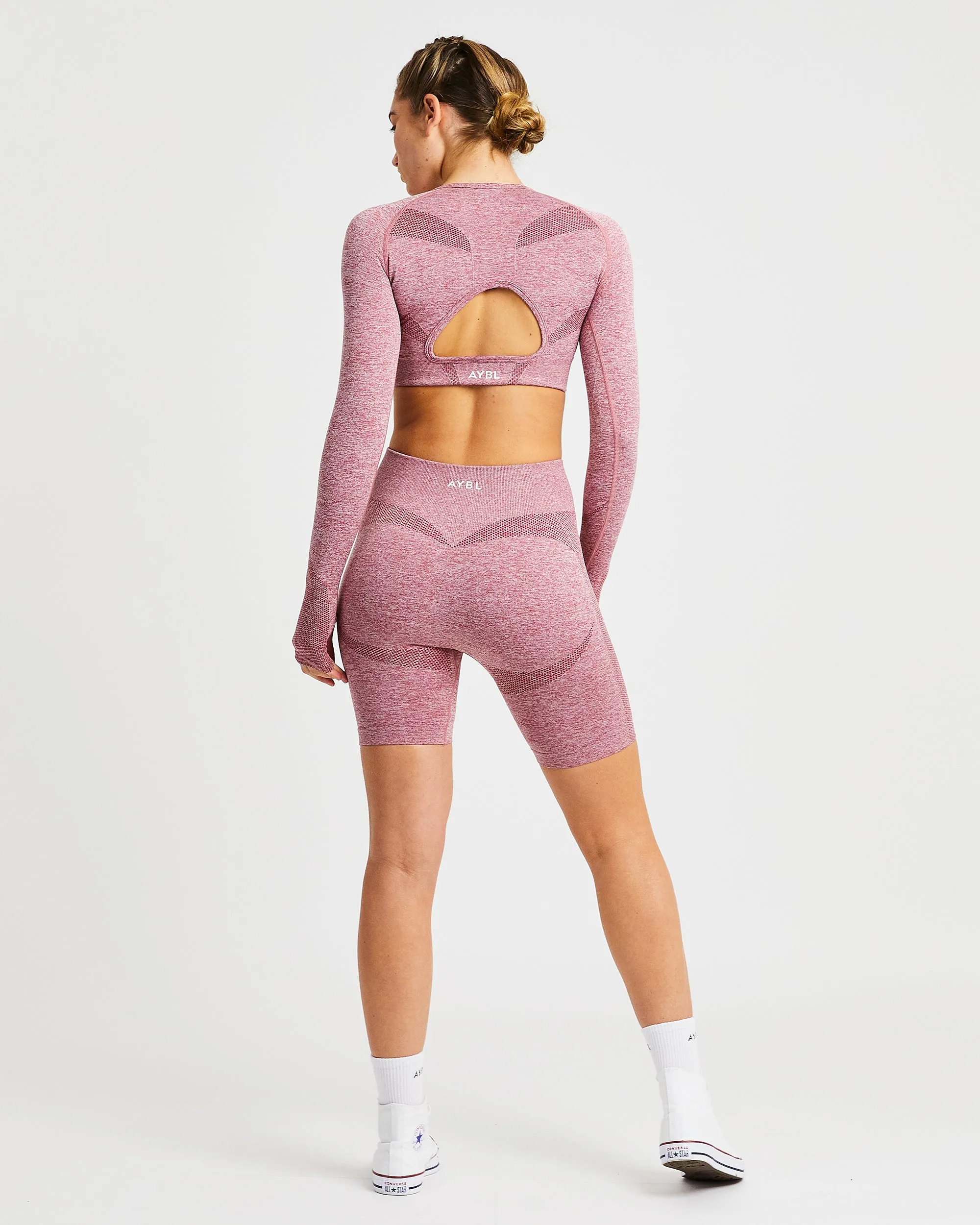 Motion Seamless Long Sleeve Crop Top - Brick Red sold by AYBL product image thumbnail 4