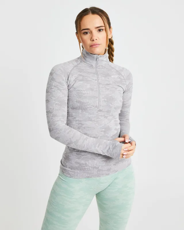 Evolve Camo Seamless 1/2 Zip Pullover - Grey made by AYBL