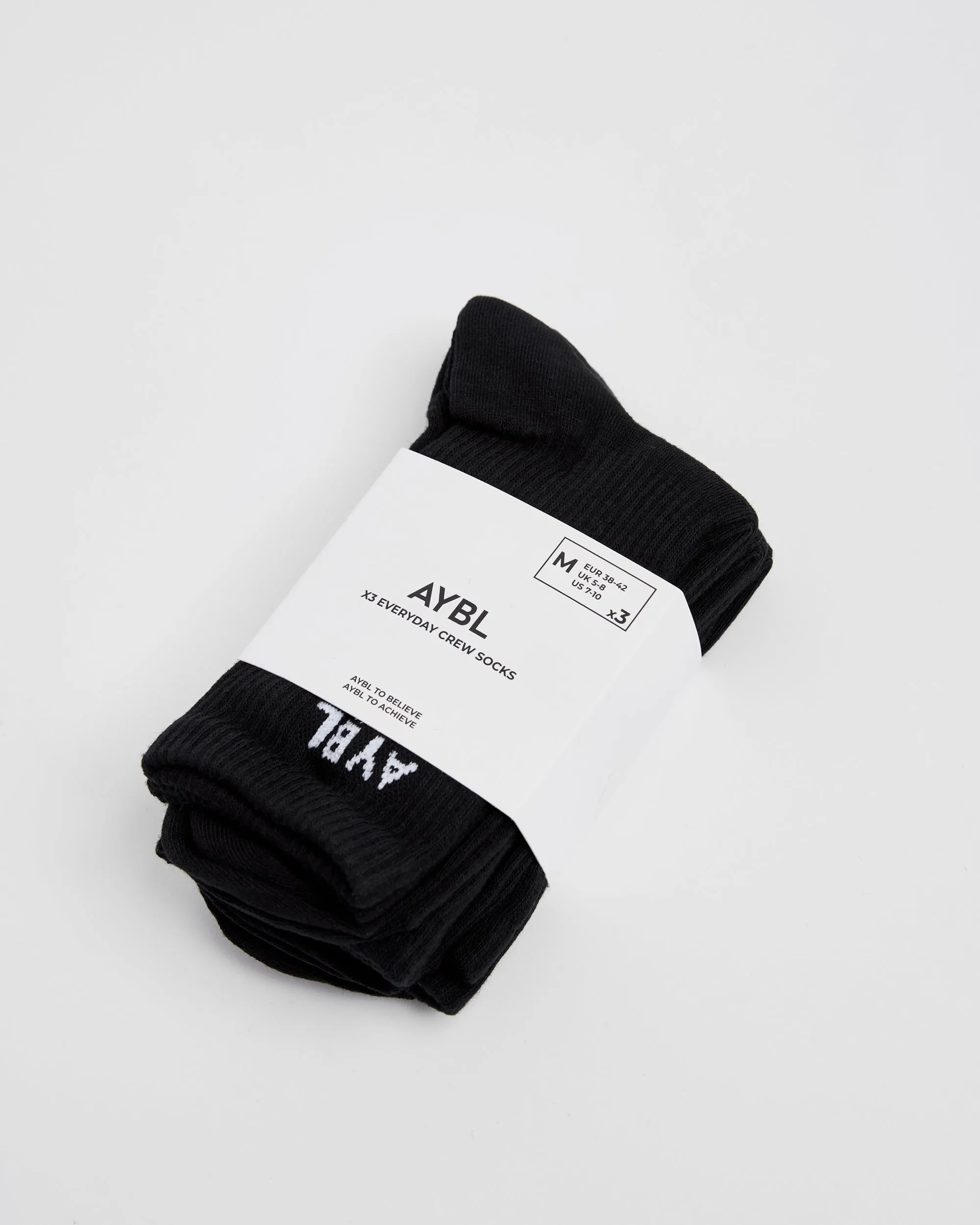 Everyday Crew Socks (3 Pack) - Black sold by AYBL product image thumbnail 4