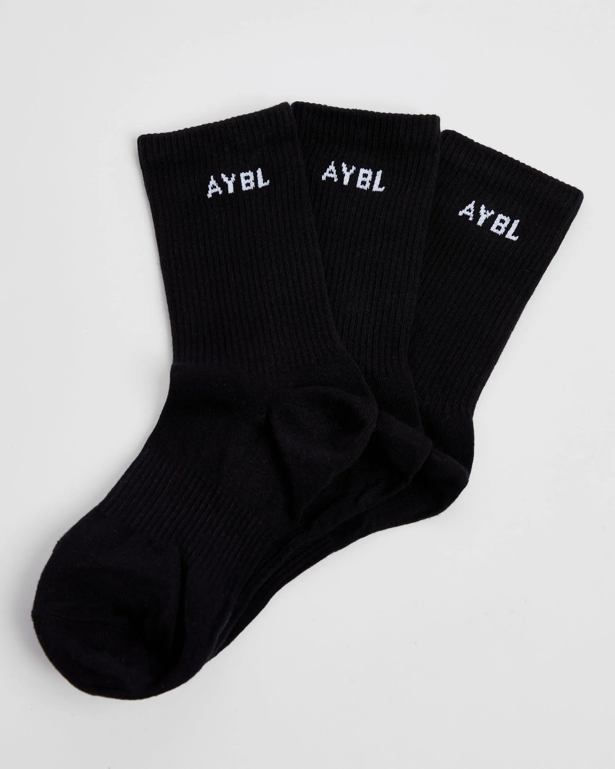 Everyday Crew Socks (3 Pack) - Black sold by AYBL product image thumbnail 2