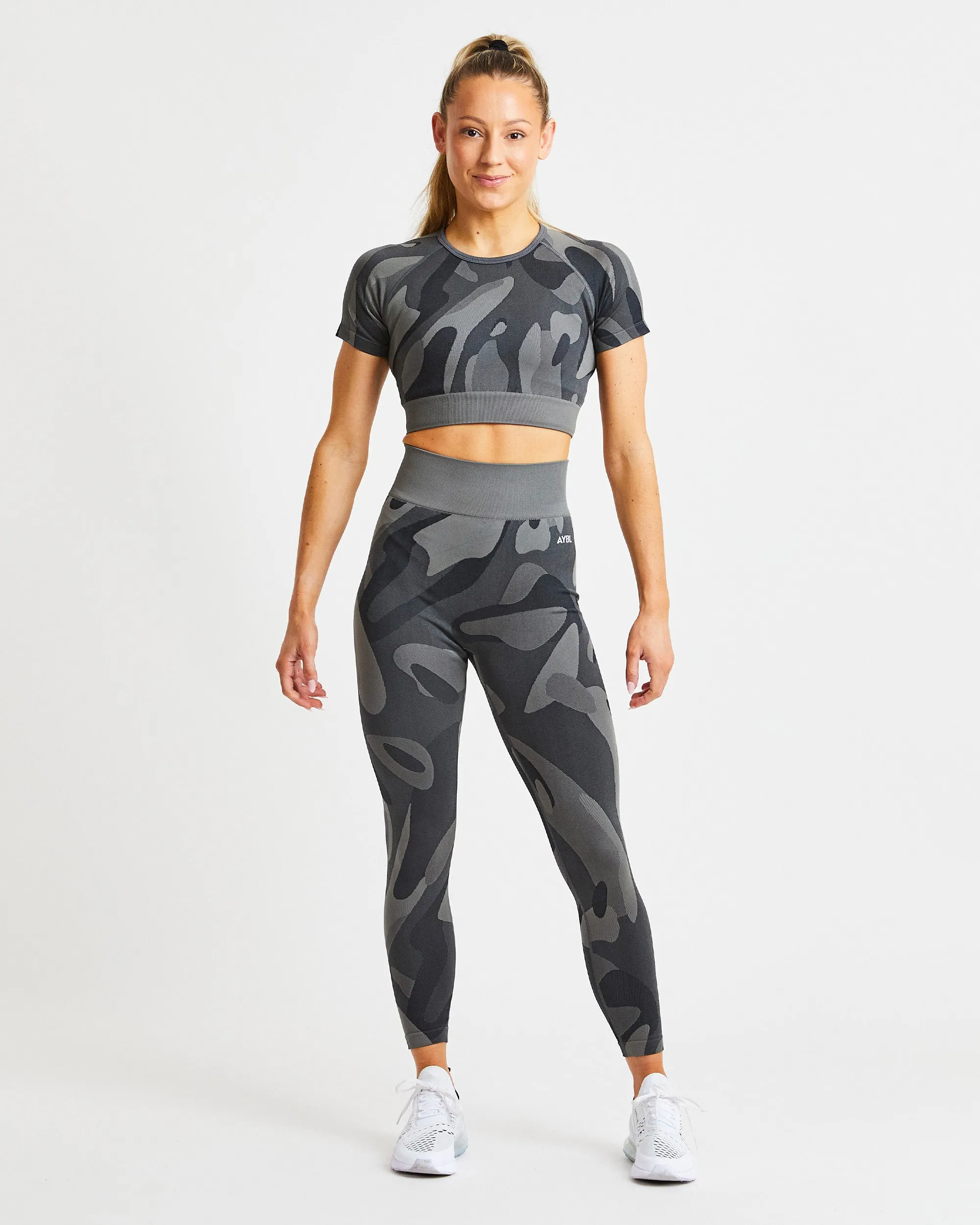 Abstract Seamless Crop Top - Charcoal sold by AYBL product image thumbnail 3