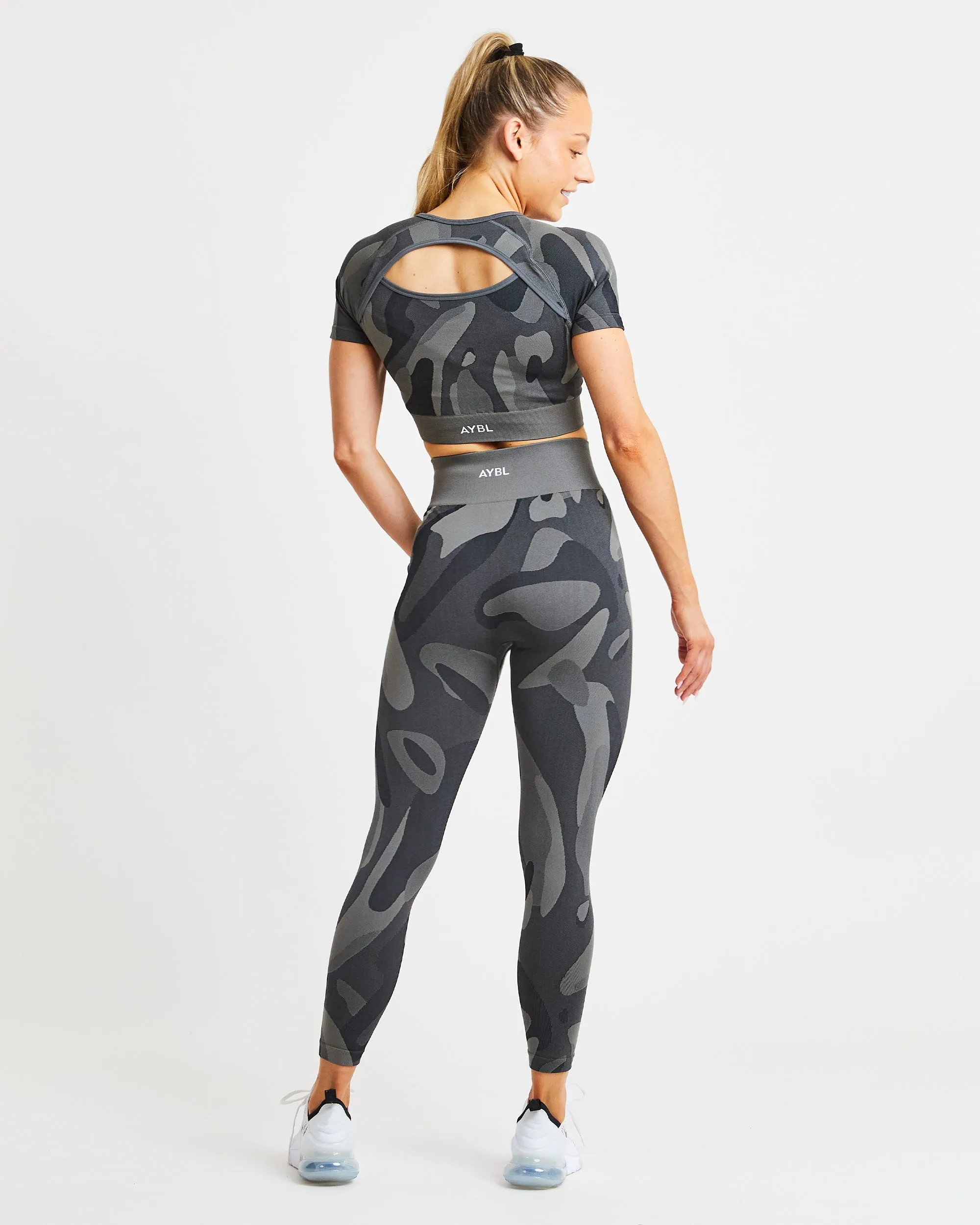 Abstract Seamless Crop Top - Charcoal sold by AYBL product image thumbnail 4