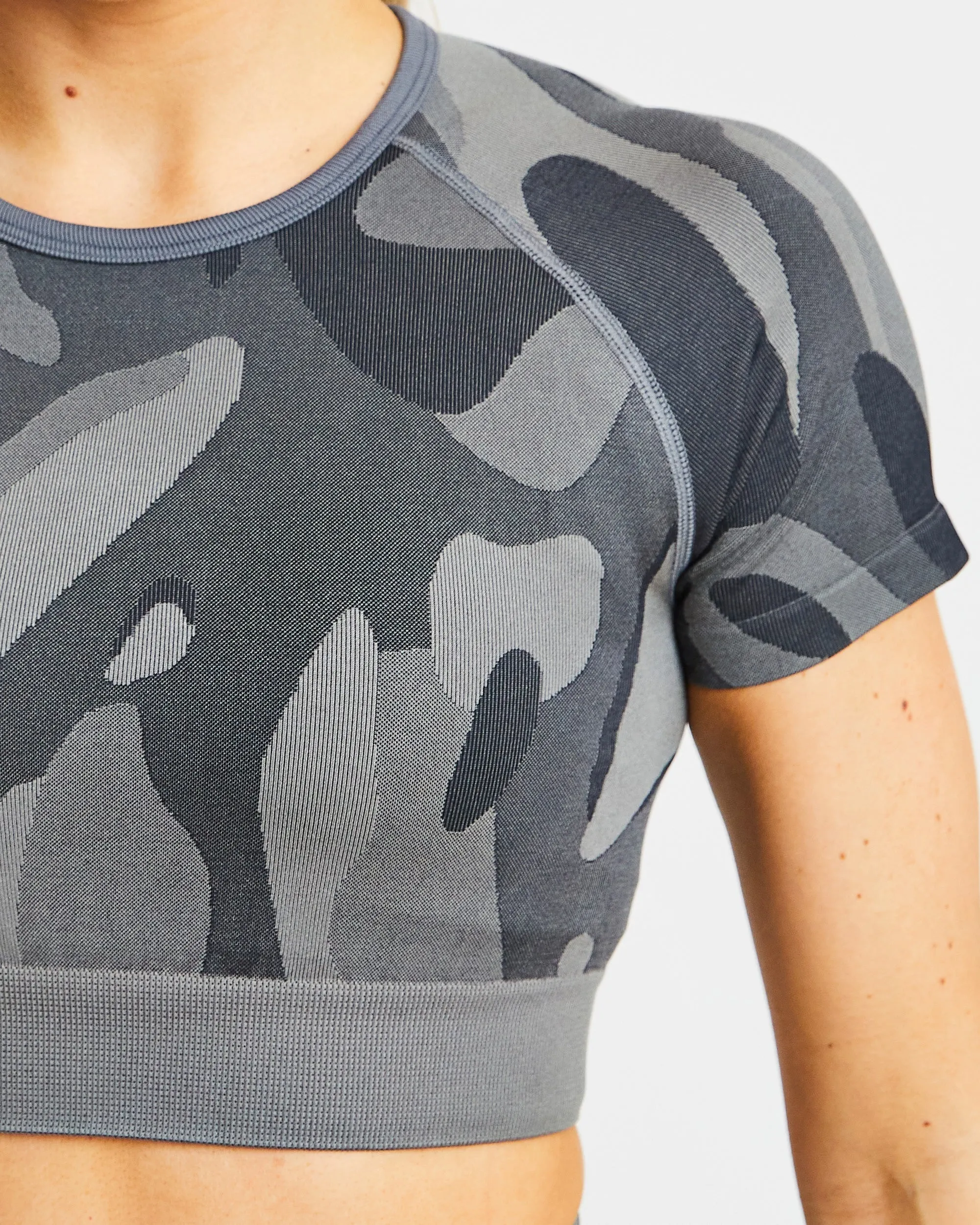 Abstract Seamless Crop Top - Charcoal sold by AYBL product image thumbnail 5