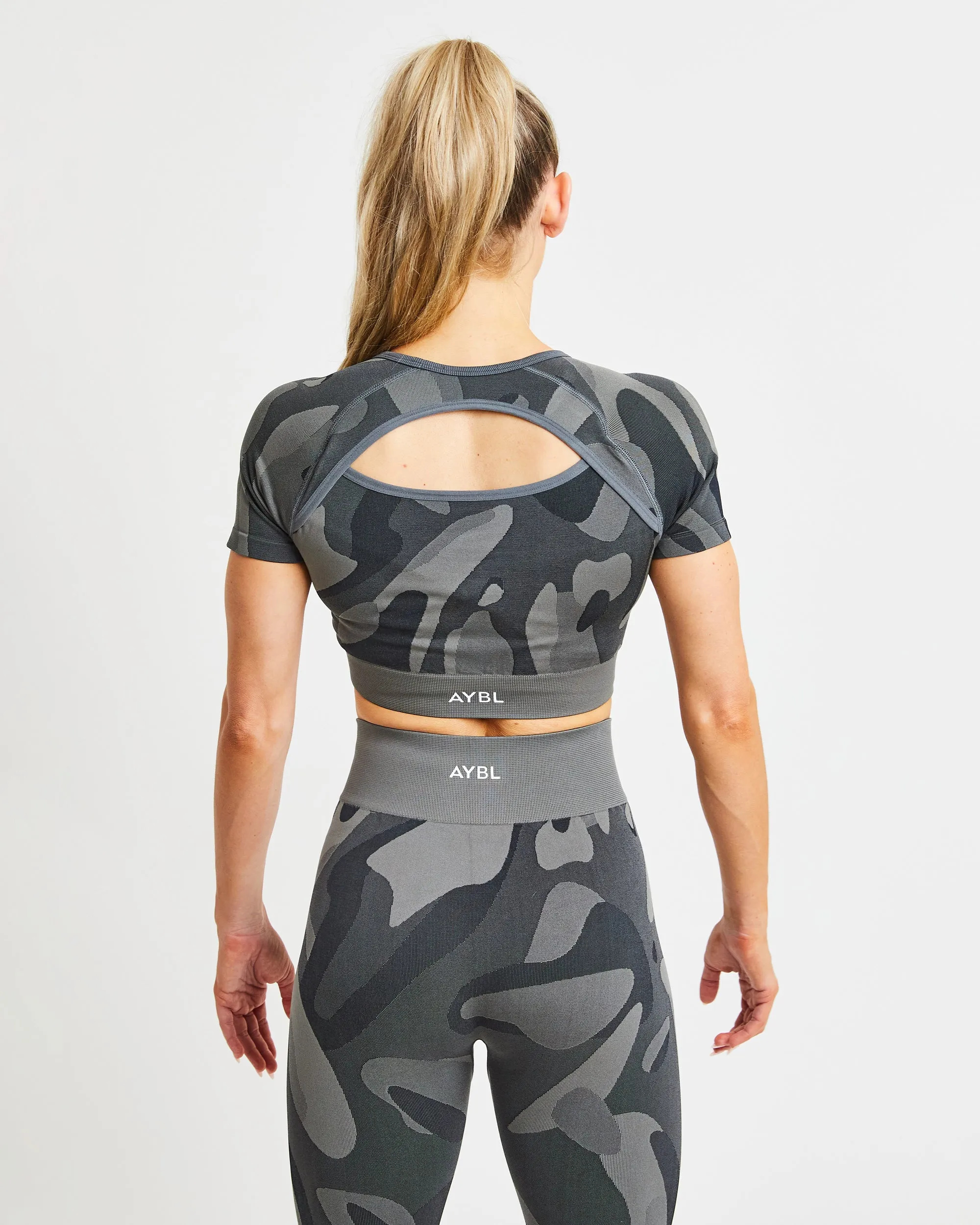 Abstract Seamless Crop Top - Charcoal sold by AYBL product image thumbnail 2