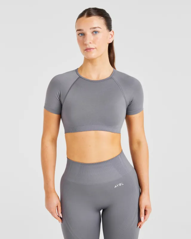 Balance V3 Seamless Crop Top - Charcoal Grey sold by AYBL