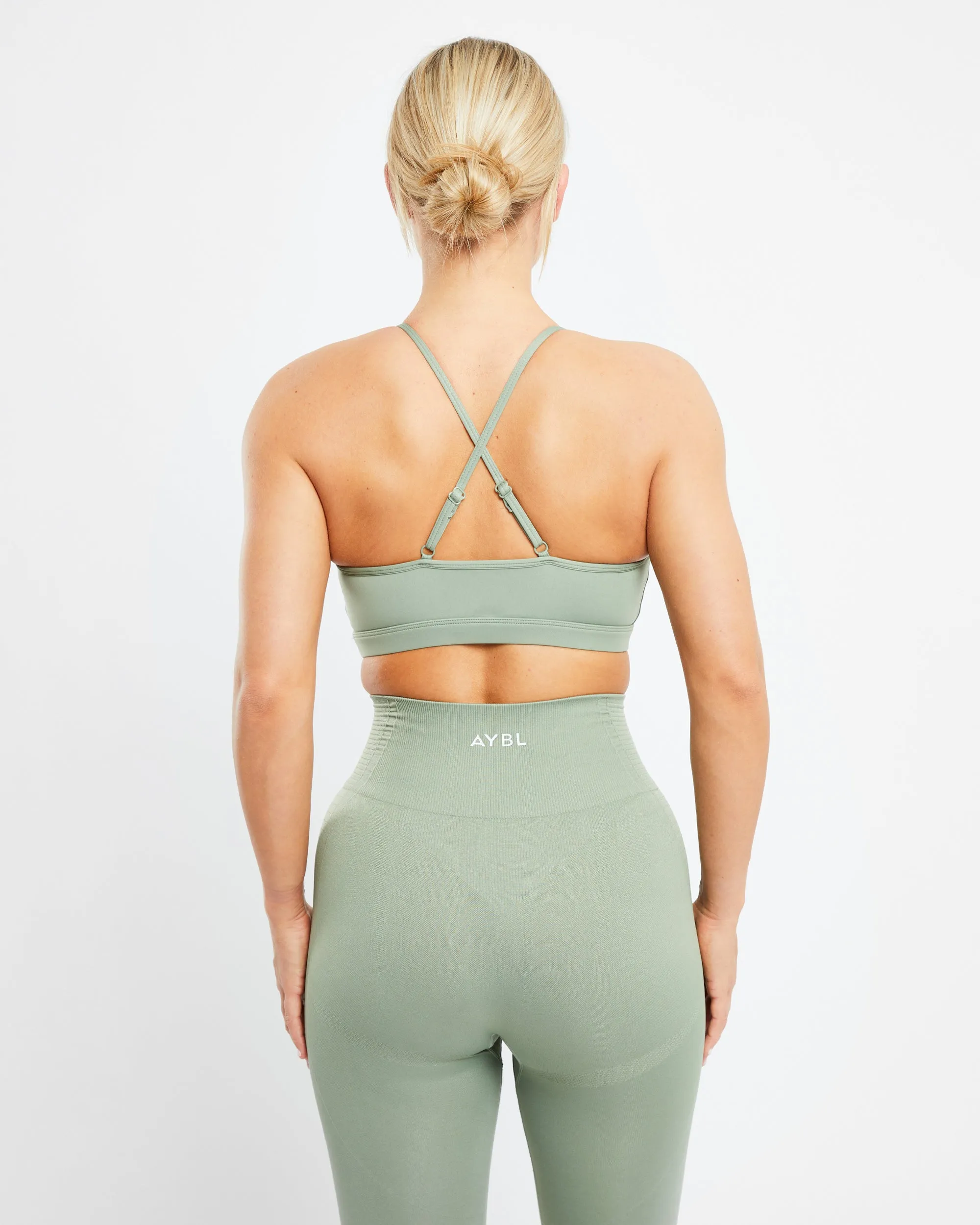 Essential V Neck Sports Bra - Olive Green sold by AYBL product image thumbnail 2