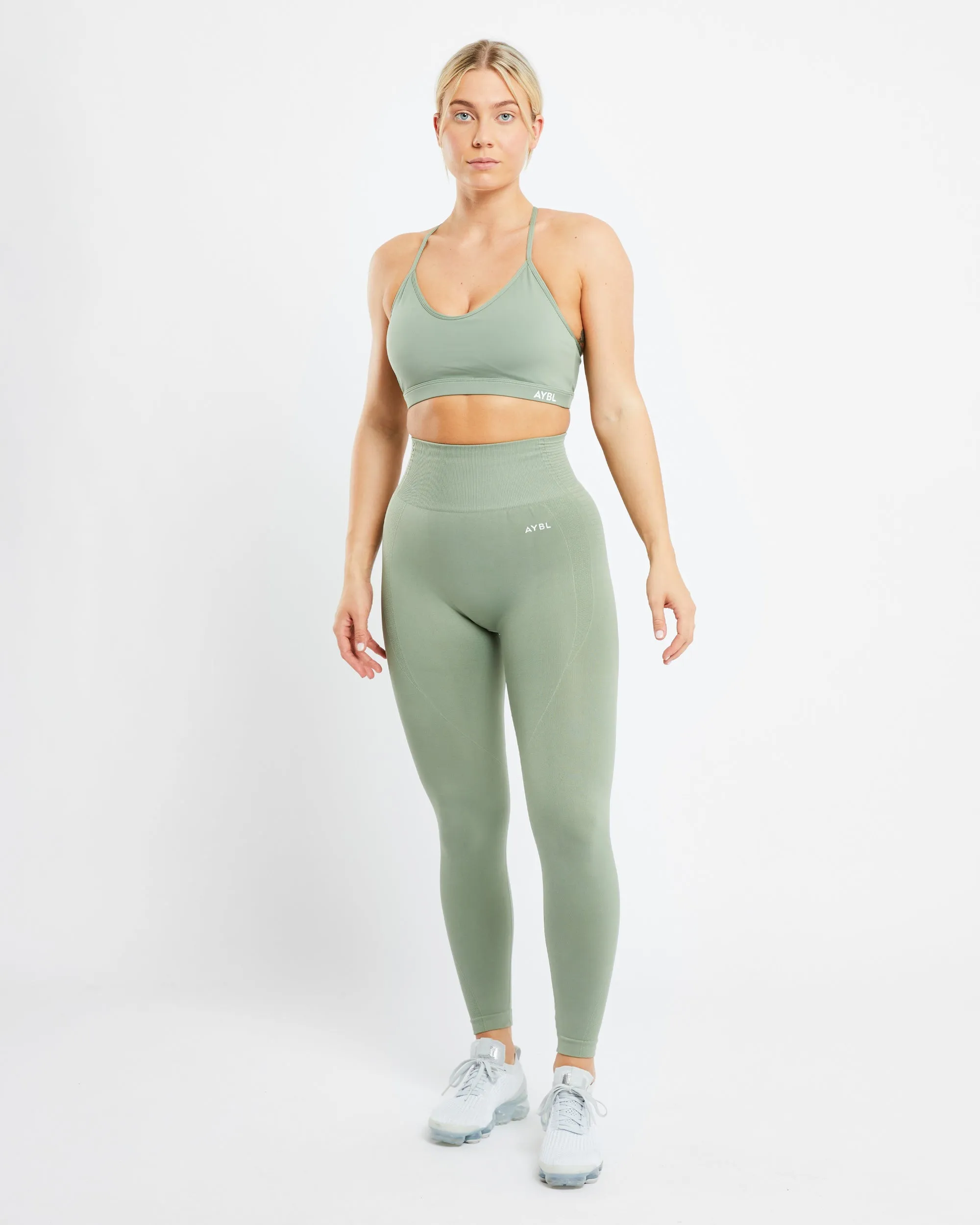 Essential V Neck Sports Bra - Olive Green sold by AYBL product image thumbnail 3