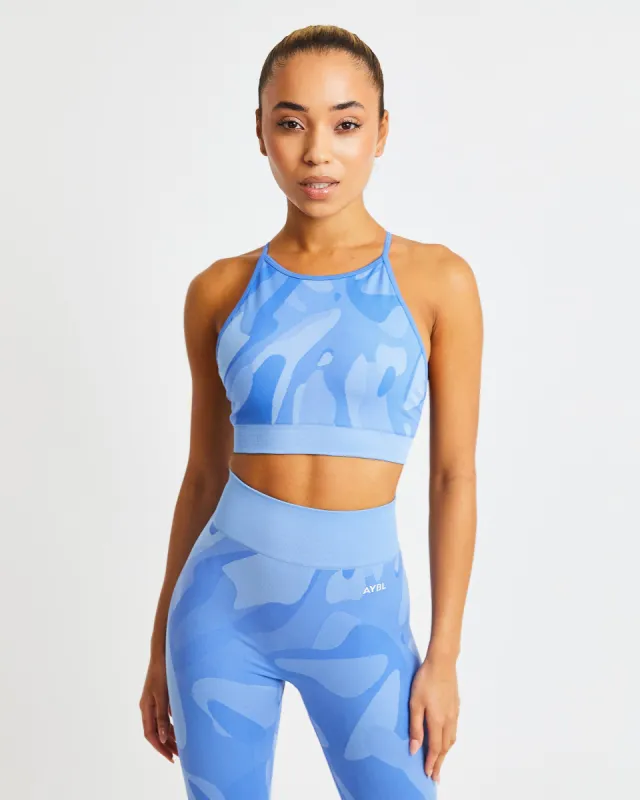 Abstract Seamless Sports Bra - Spring Blue made by AYBL