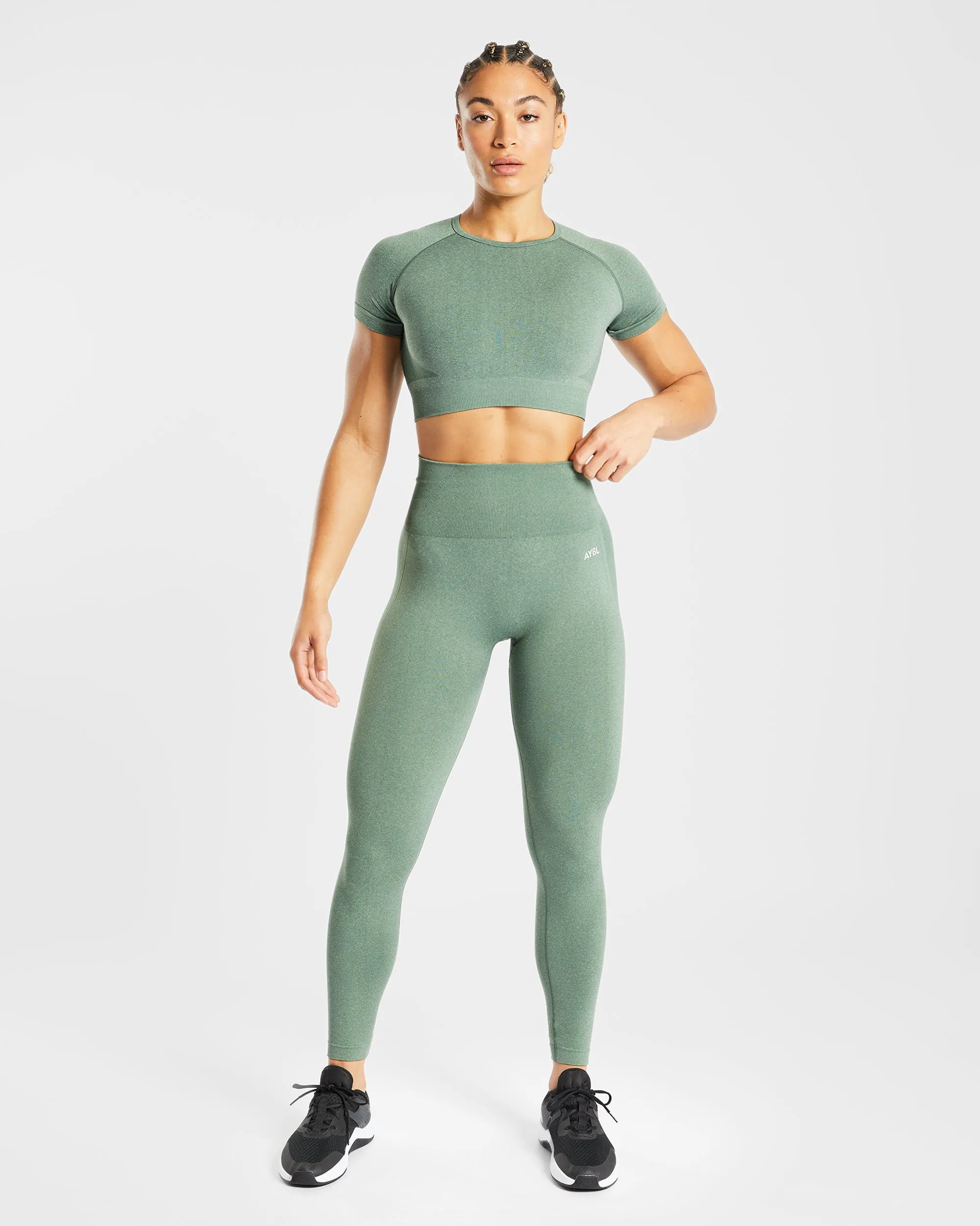 Empower Seamless Leggings - Olive Marl sold by AYBL product image thumbnail 3