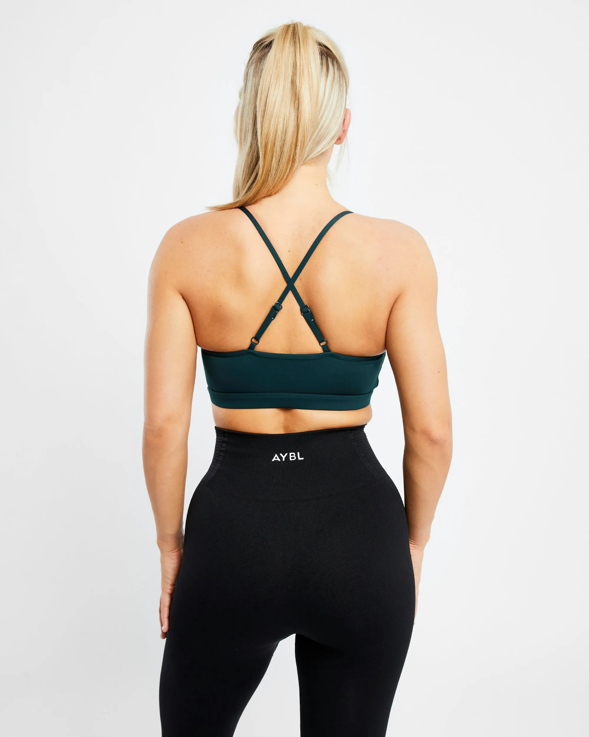 Essential V Neck Sports Bra - Forest Green sold by AYBL product image thumbnail 2