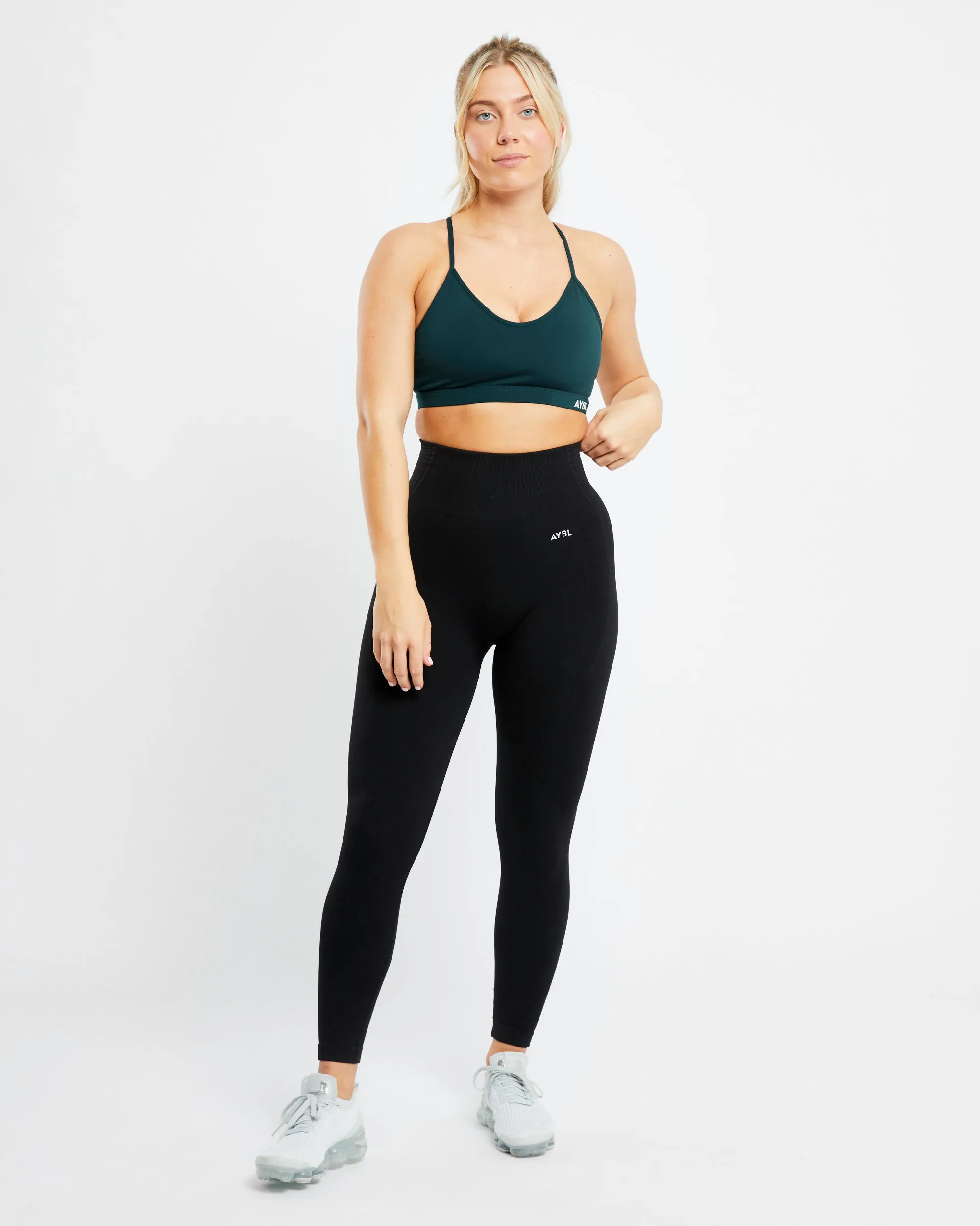 Essential V Neck Sports Bra - Forest Green sold by AYBL product image thumbnail 3