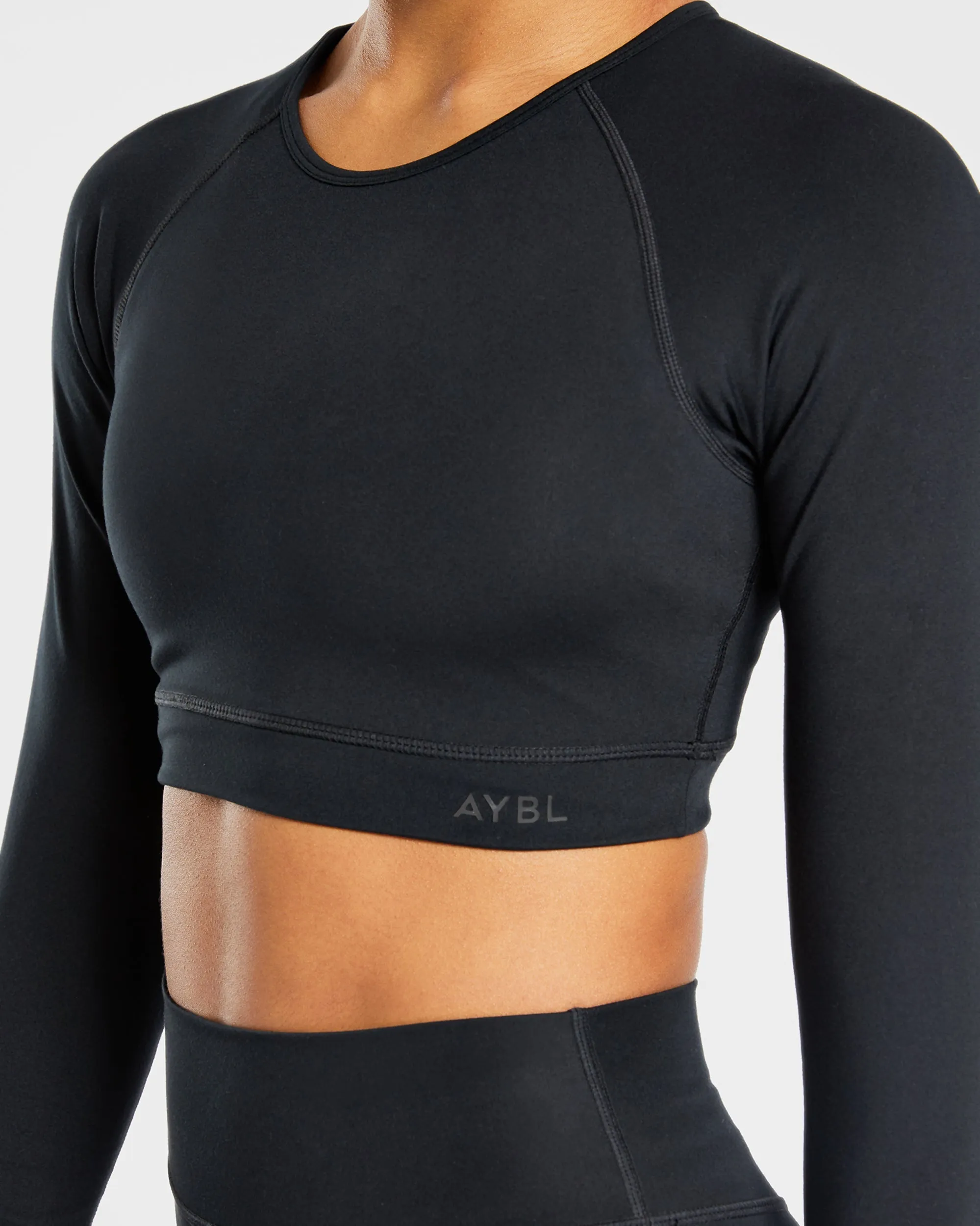 Staple Long Sleeve Crop Top - Black sold by AYBL product image thumbnail 5
