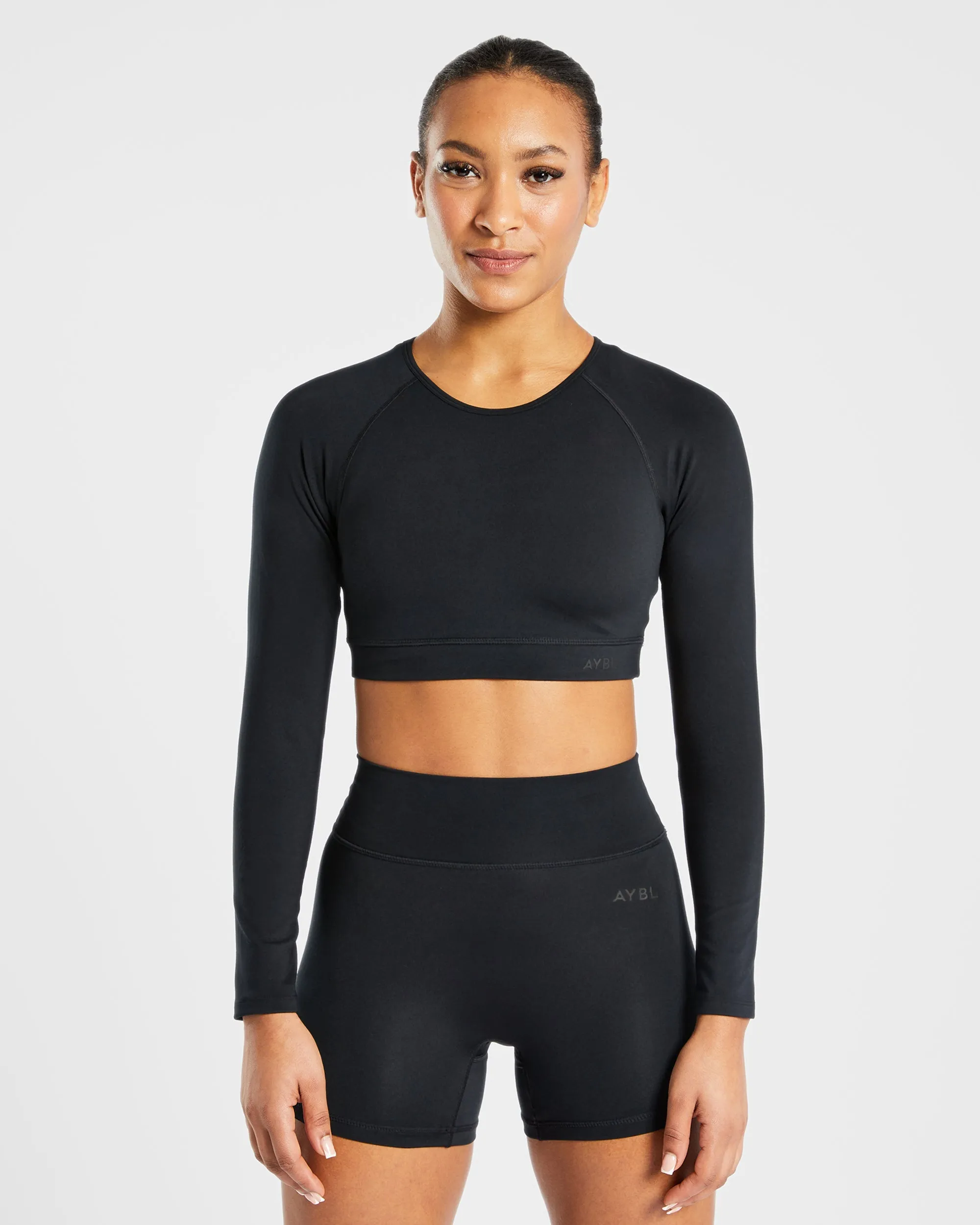 Staple Long Sleeve Crop Top - Black sold by AYBL