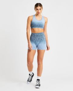 Pulse Ombré Seamless Shorts - Teal sold by AYBL