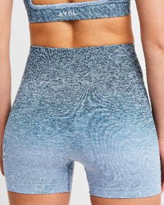 Pulse Ombré Seamless Shorts - Teal sold by AYBL