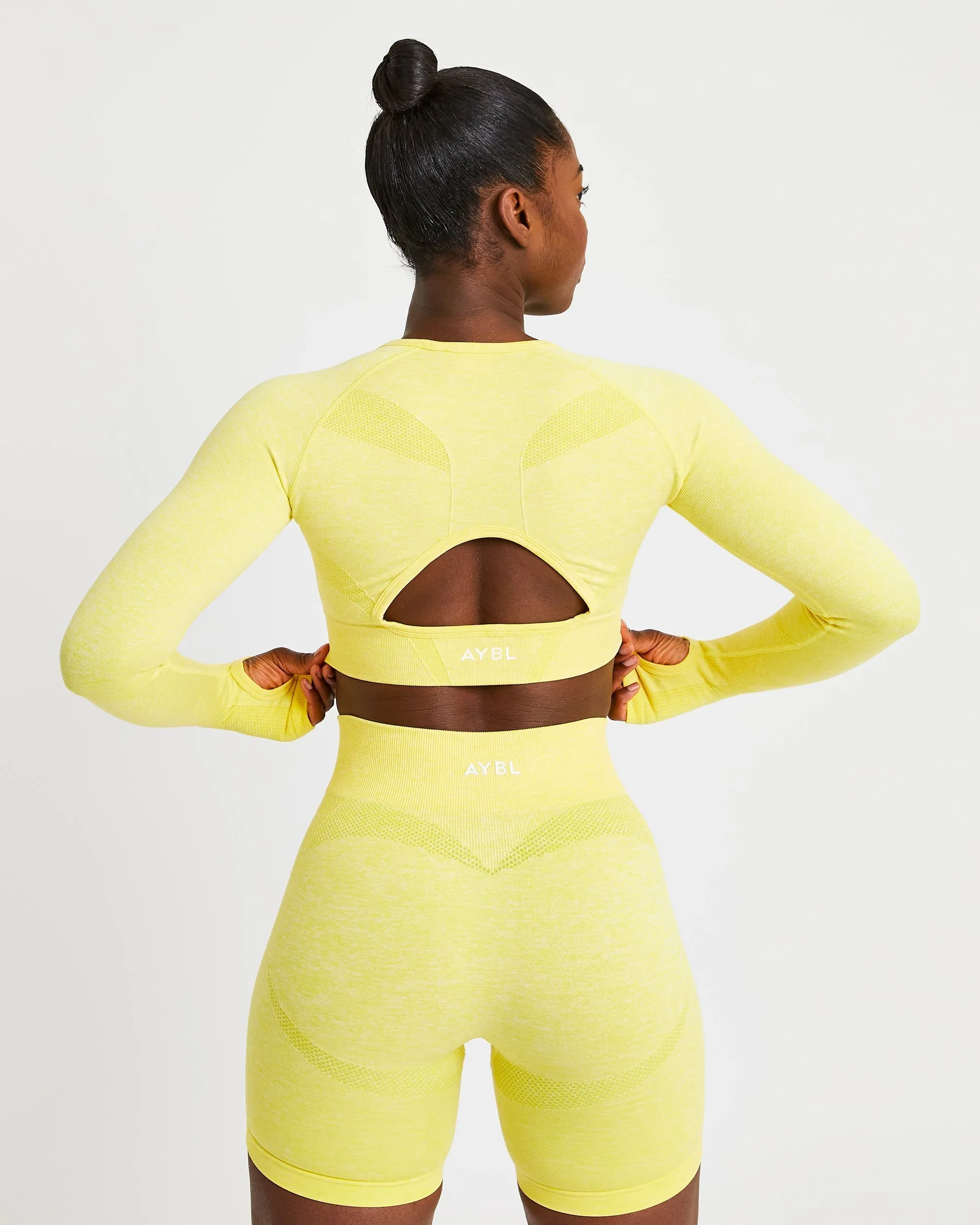 Motion Seamless Long Sleeve Crop Top - Yellow sold by AYBL product image thumbnail 2