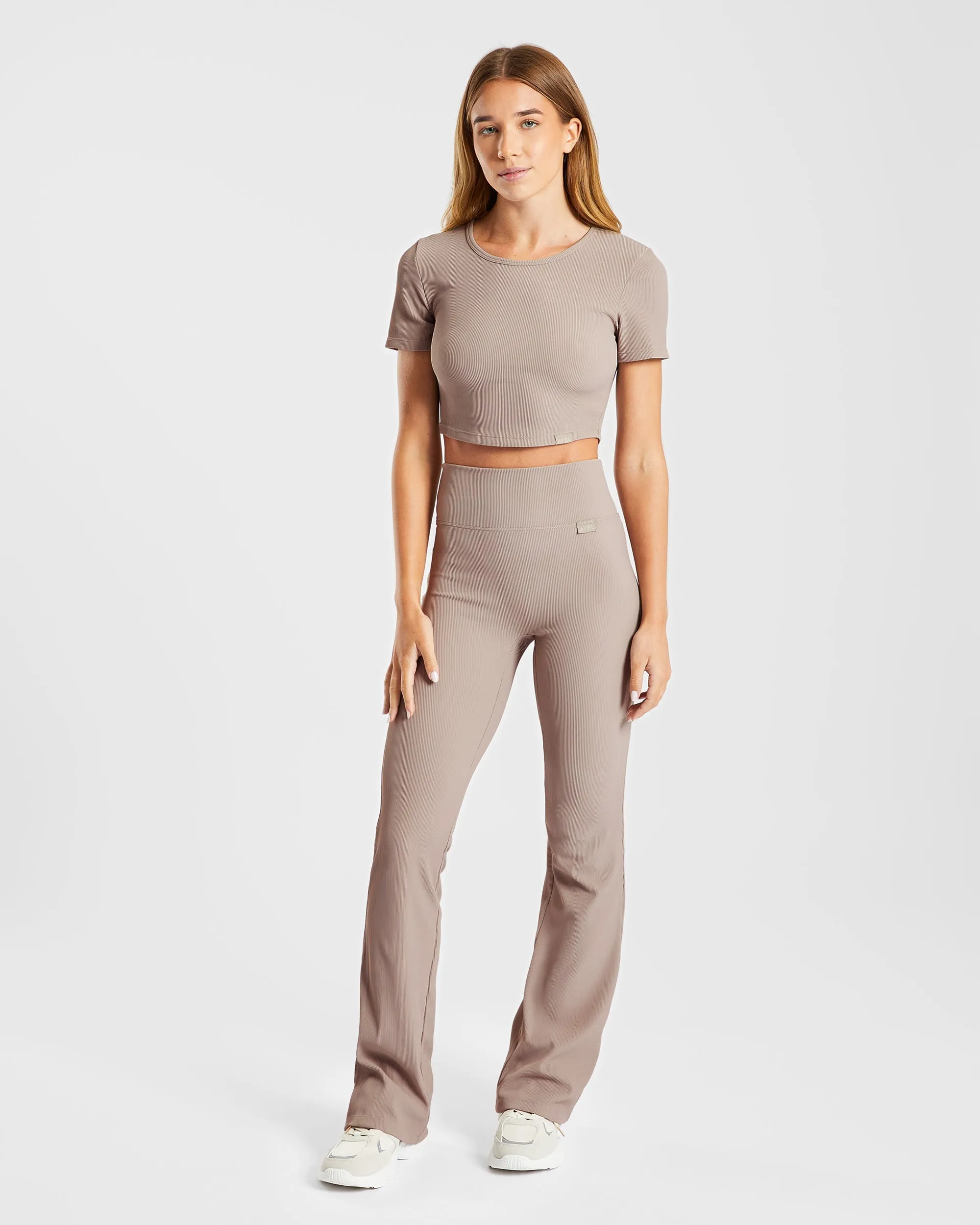 Sculpt Ribbed Crop Top - Taupe sold by AYBL product image thumbnail 3