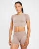 Revive Seamless Crop Top - Warm Taupe Marl sold by AYBL