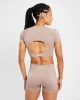 Revive Seamless Crop Top - Warm Taupe Marl sold by AYBL