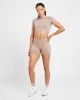 Revive Seamless Crop Top - Warm Taupe Marl sold by AYBL