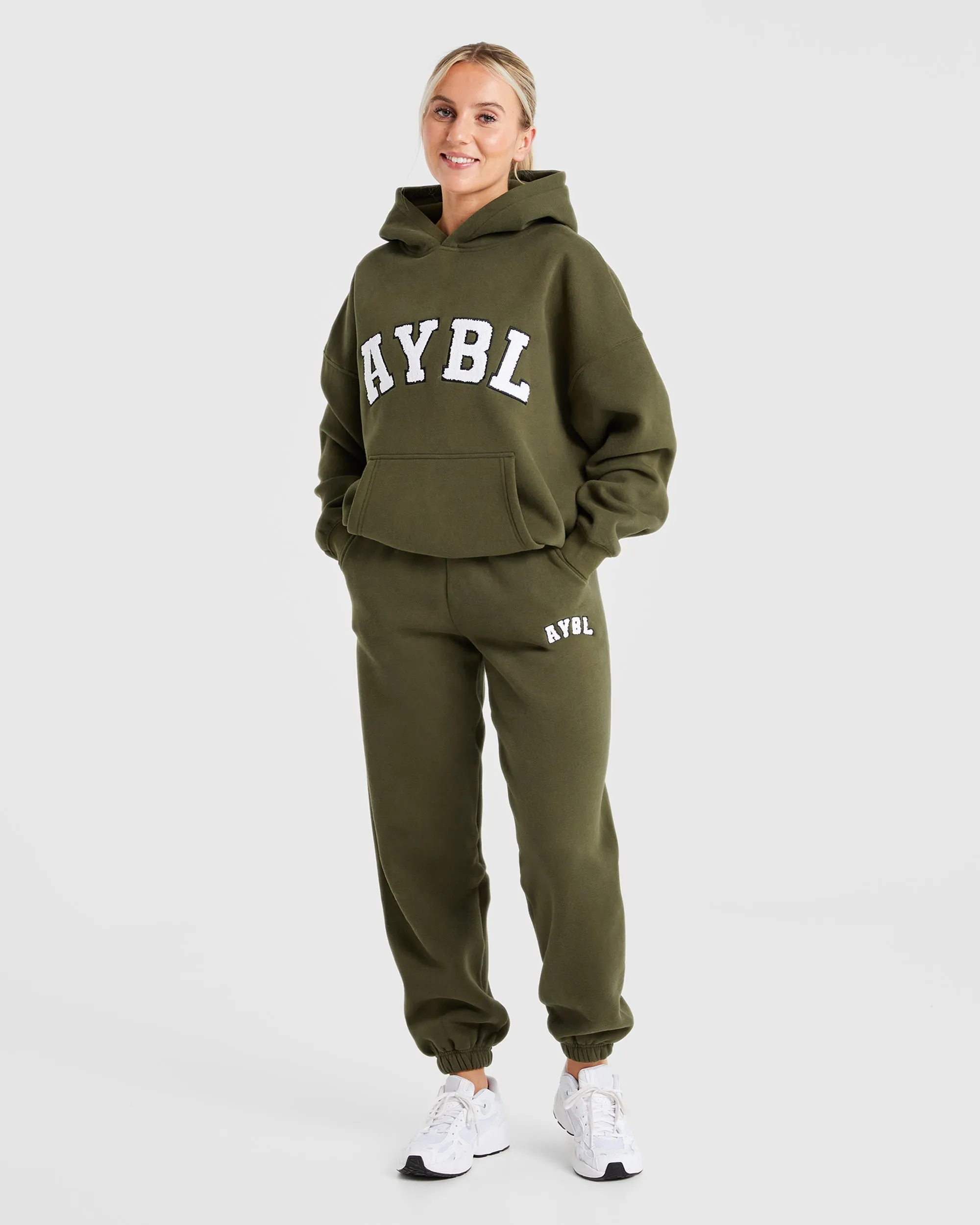 Varsity Oversized Joggers - Khaki sold by AYBL product image thumbnail 3