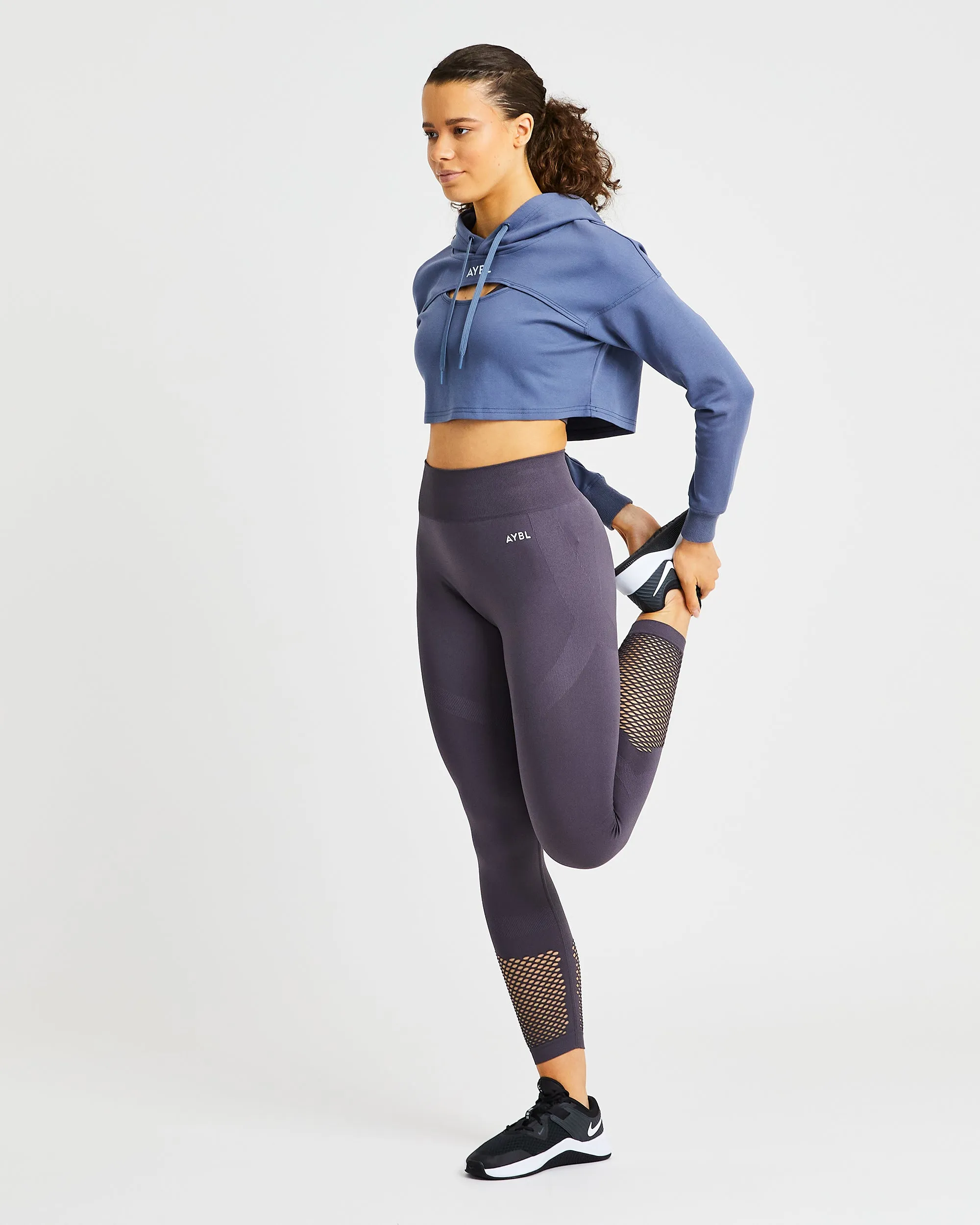 Everyday Cutout Crop Hoodie - Slate Blue sold by AYBL product image thumbnail 5