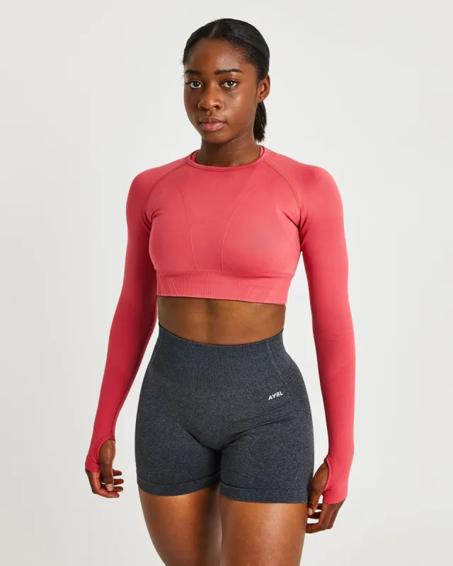 Balance V2 Seamless Long Sleeve Crop Top - Dusty Rose sold by AYBL