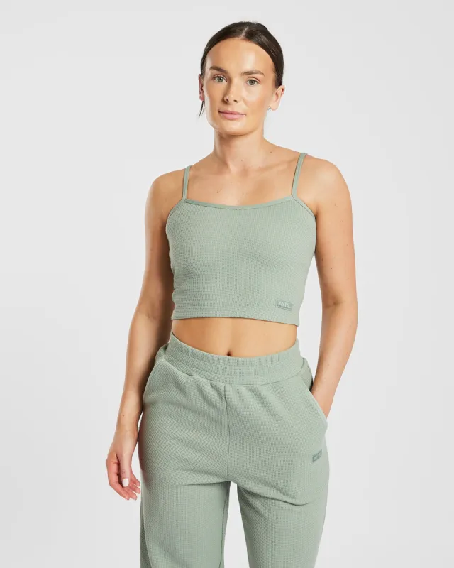 Waffle Crop Vest - Sage Green sold by AYBL