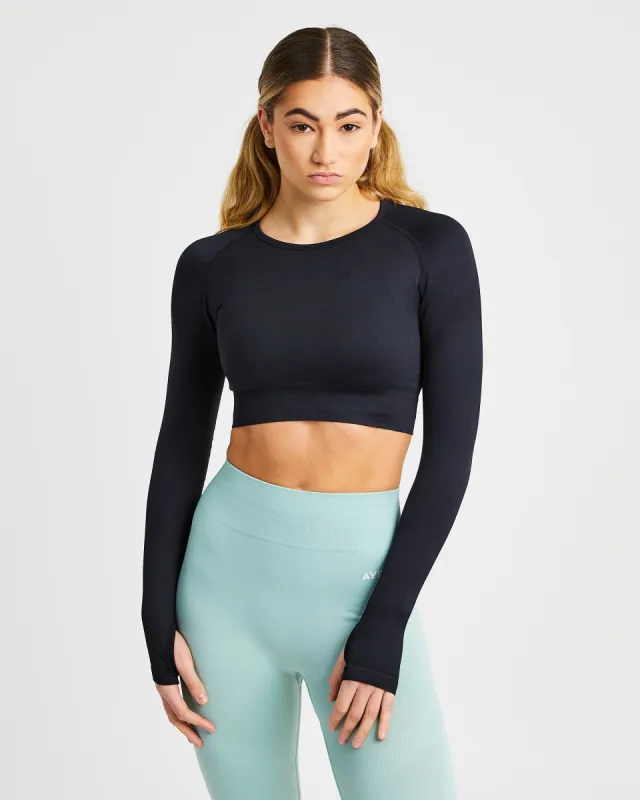 Reform Seamless Long Sleeve Crop Top - Black sold by AYBL