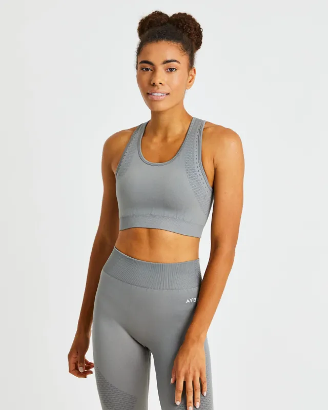 Ignite Seamless Sports Bra - Storm Grey sold by AYBL
