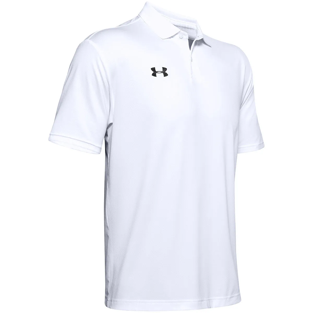 48-Hour Under Armour Men's White Team Performance Polo sold by Merchology