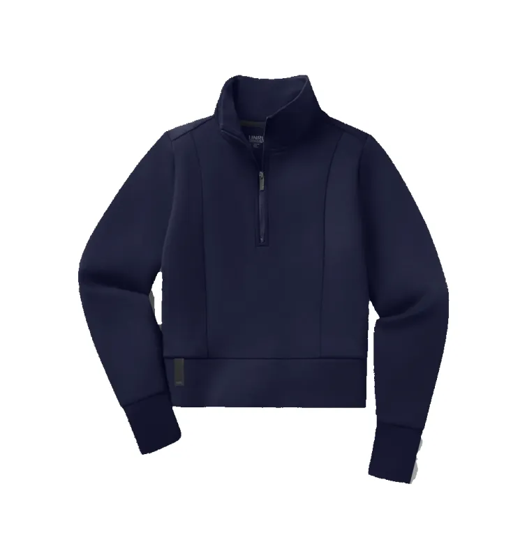 UNRL Women's Midnight Navy LuxBreak Half-Zip Pullover made by Merchology