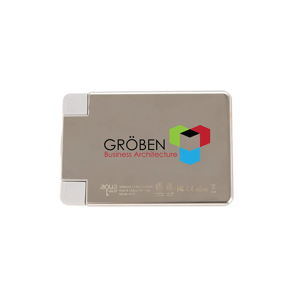 AquaVault Platinum ChargeCard Power Bank 2,300 mAh sold by Merchology product image thumbnail 4