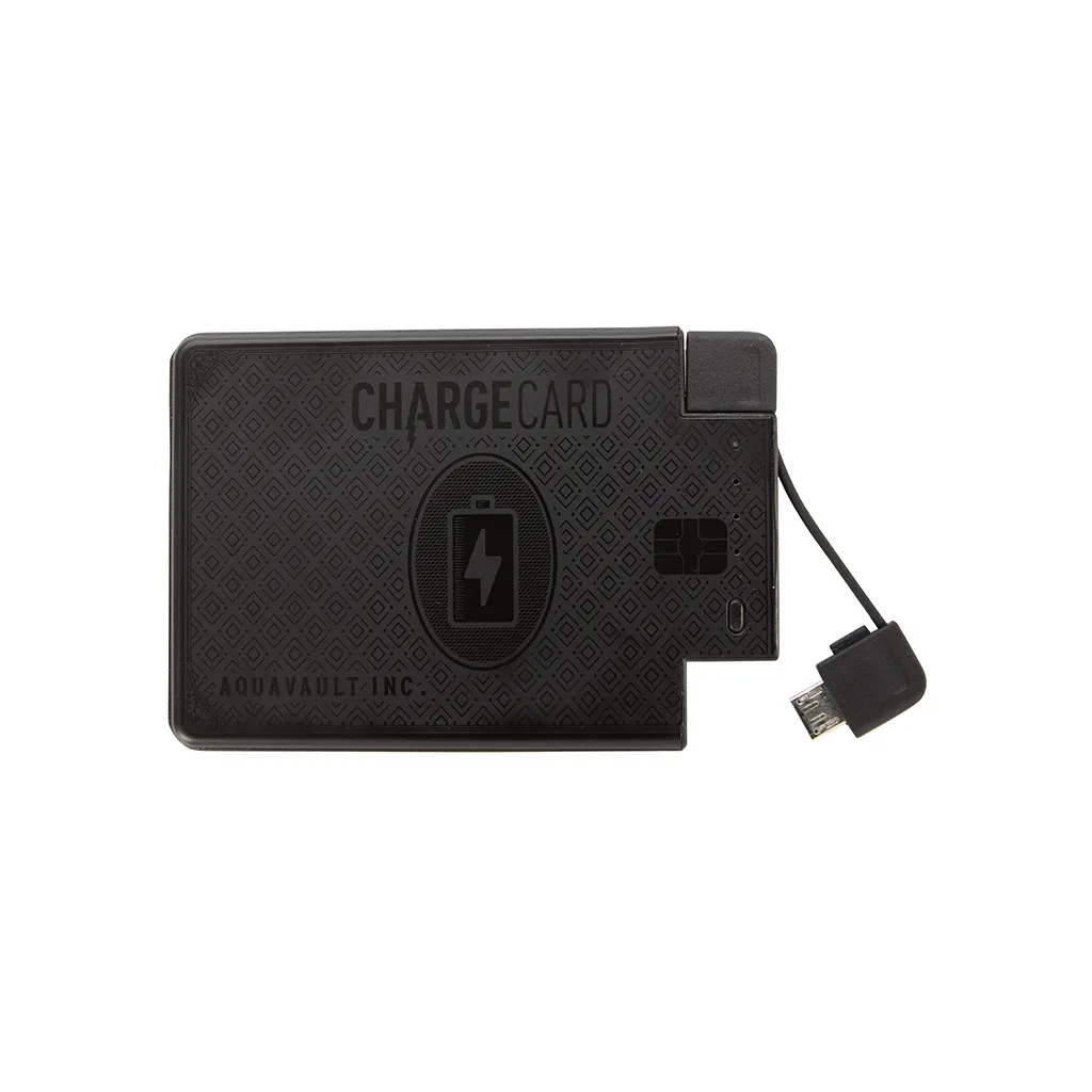 AquaVault Matte Black ChargeCard Power Bank 2,300 mAh sold by Merchology product image thumbnail 3