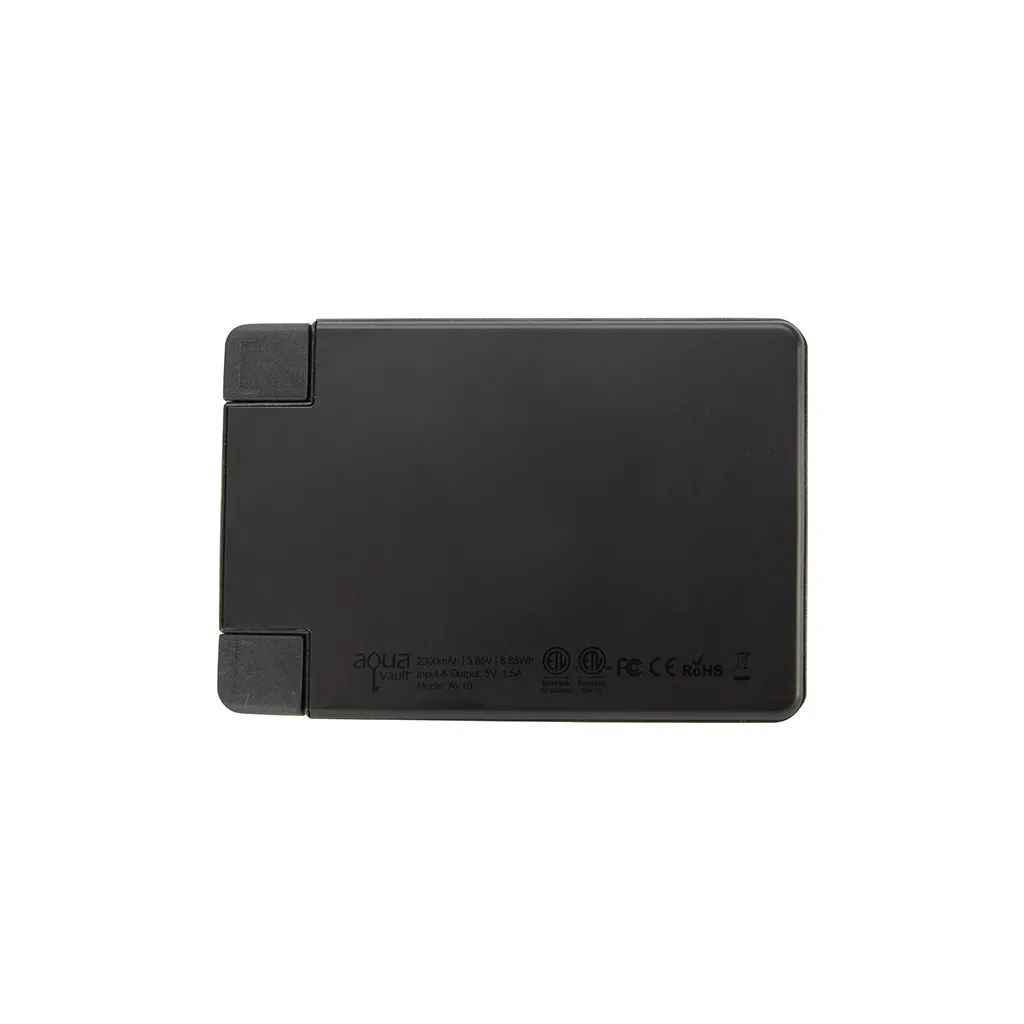 AquaVault Matte Black ChargeCard Power Bank 2,300 mAh sold by Merchology product image thumbnail 5