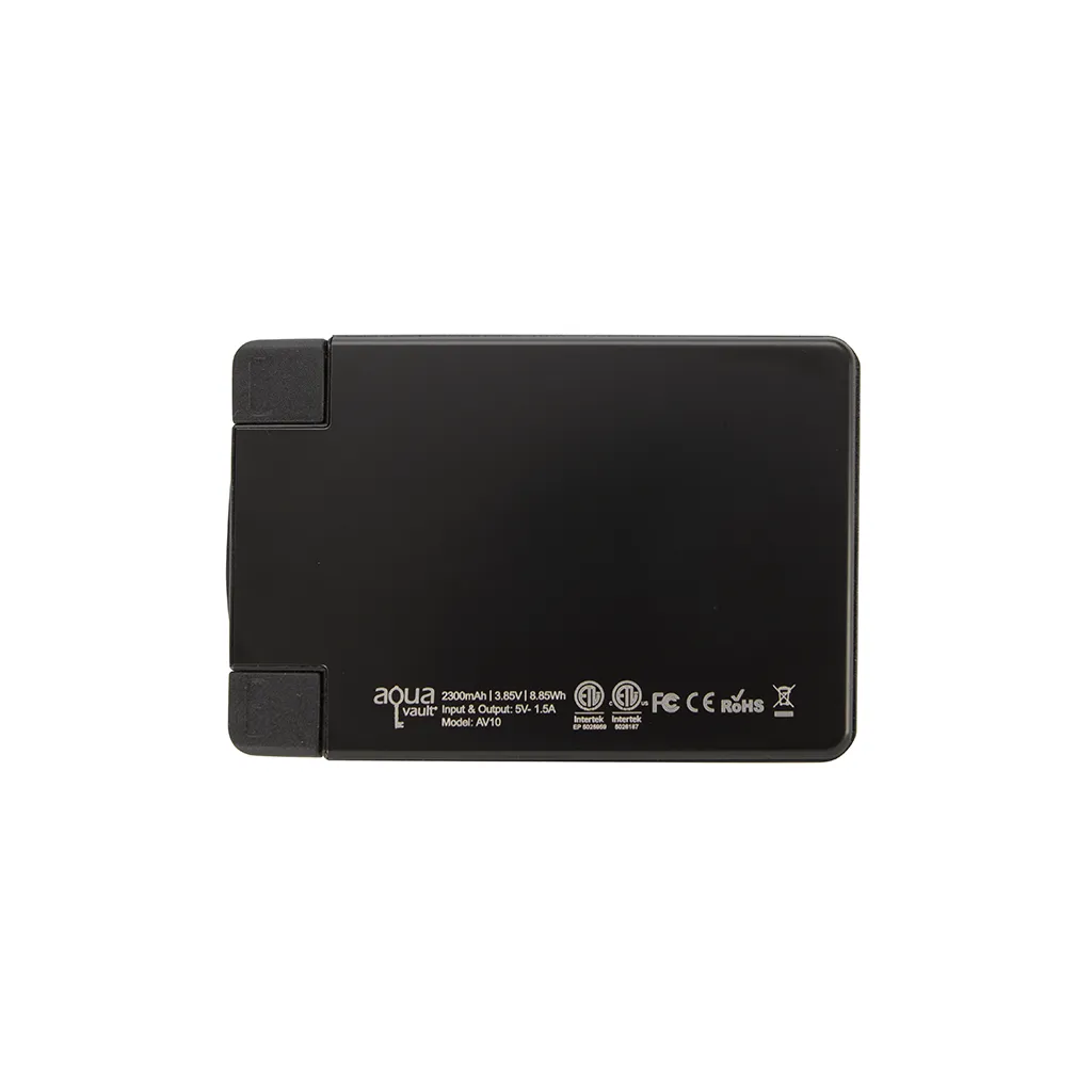 AquaVault Black ChargeCard Power Bank 2,300 mAh sold by Merchology product image thumbnail 5