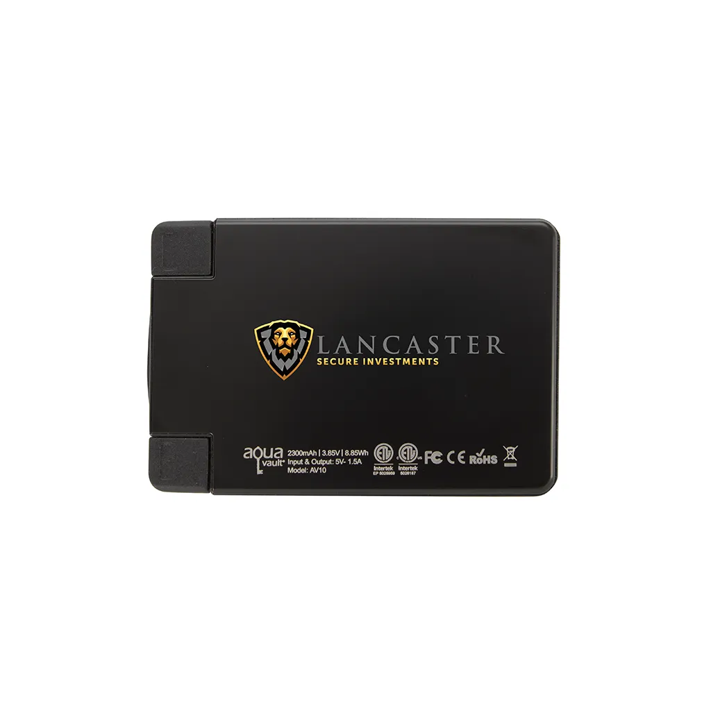 AquaVault Black ChargeCard Power Bank 2,300 mAh sold by Merchology product image thumbnail 4