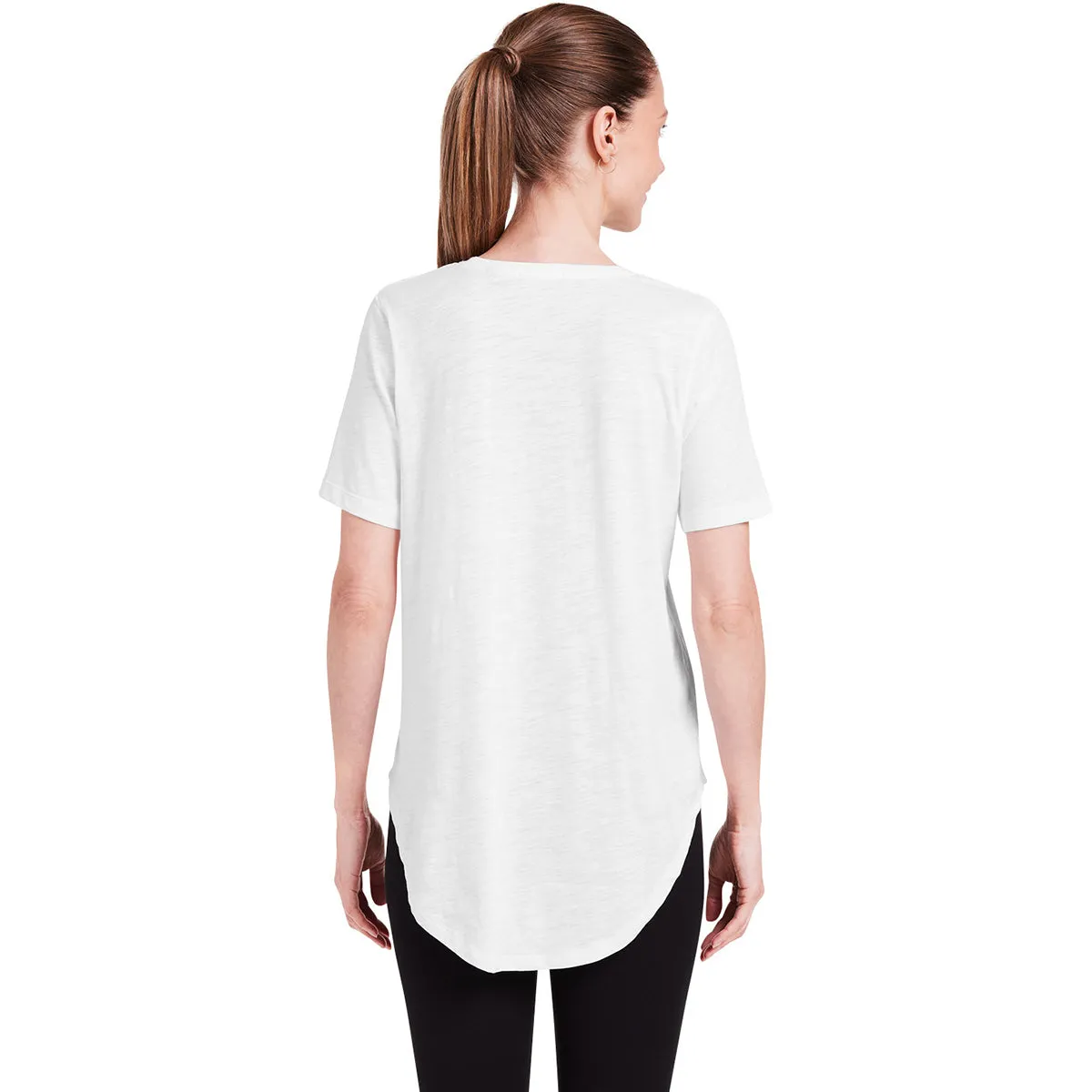 tasc Women's White Longline T-Shirt sold by Merchology product image thumbnail 5