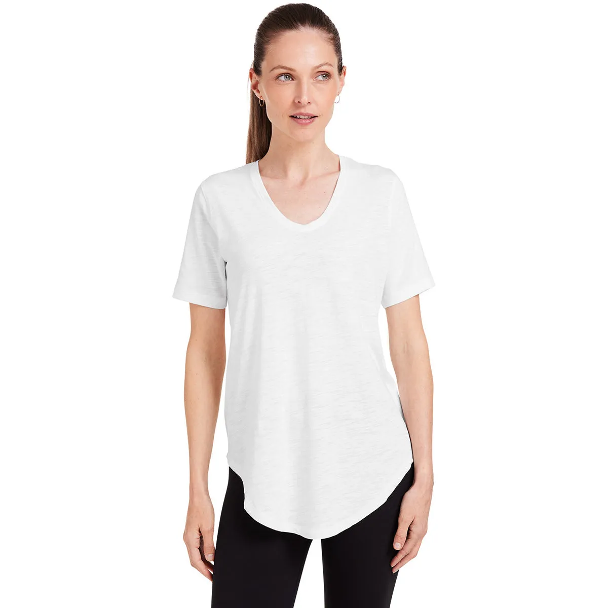 tasc Women's White Longline T-Shirt sold by Merchology product image thumbnail 4