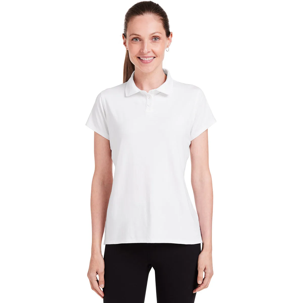 tasc Women's White Air Lightweight Polo sold by Merchology product image thumbnail 4