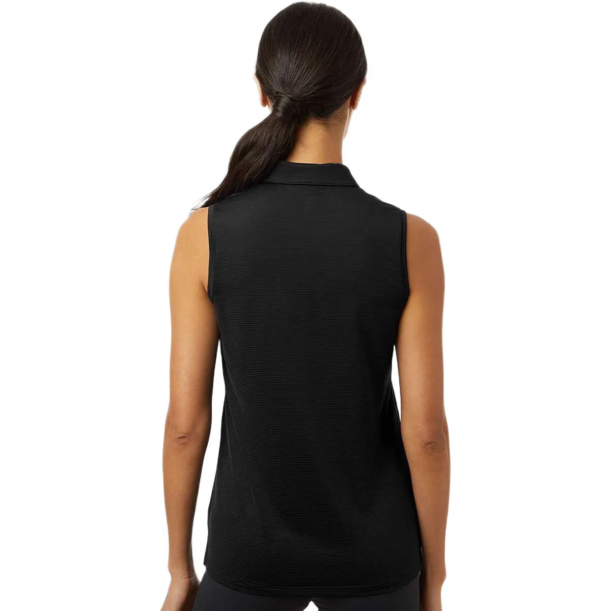 Adidas Women's Black Ottoman Sleeveless Polo sold by Merchology product image thumbnail 4
