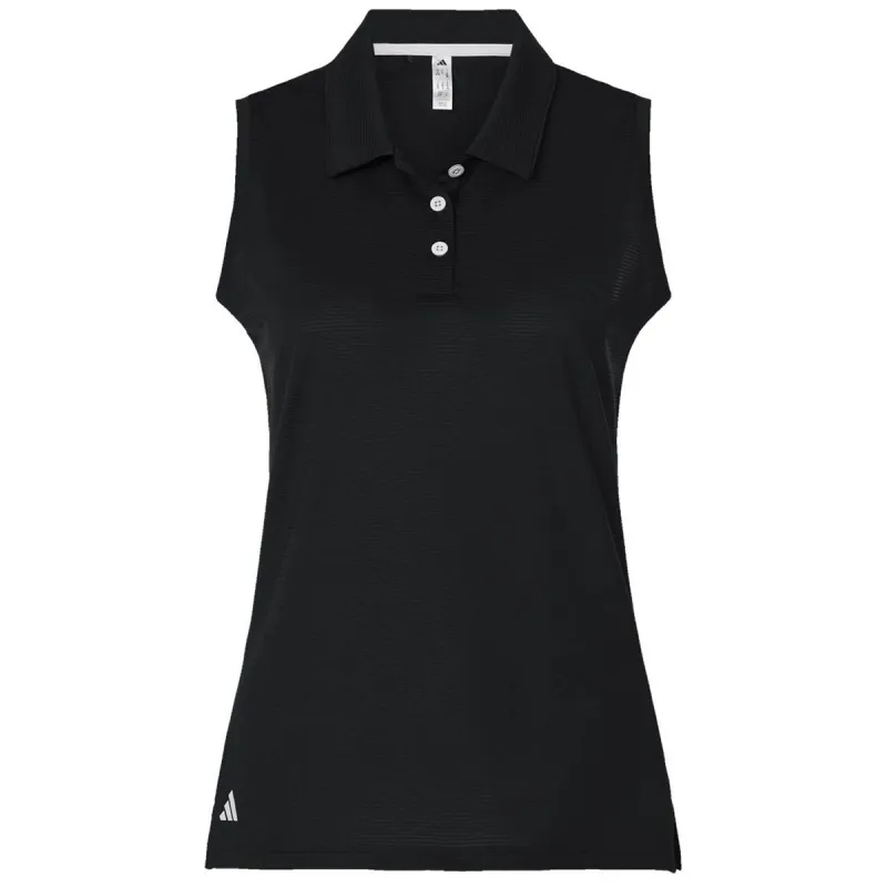Adidas Women's Black Ottoman Sleeveless Polo made by Adidas