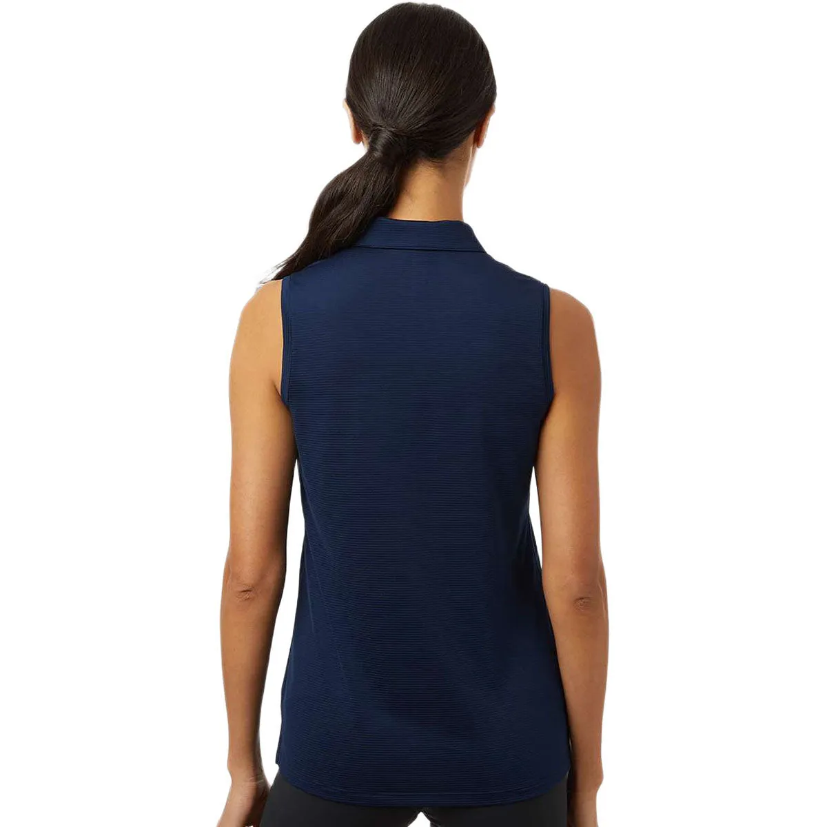 Adidas Women's Collegiate Navy Ottoman Sleeveless Polo sold by Merchology product image thumbnail 4
