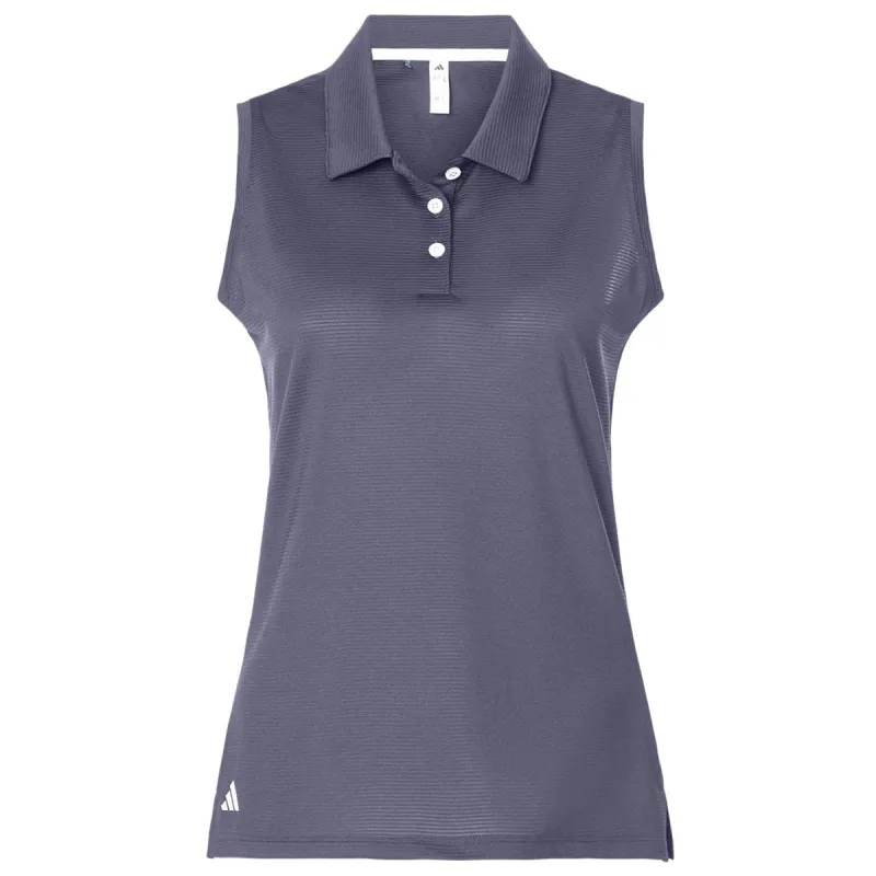 Adidas Women's Preloved Violet Ottoman Sleeveless Polo made by Adidas