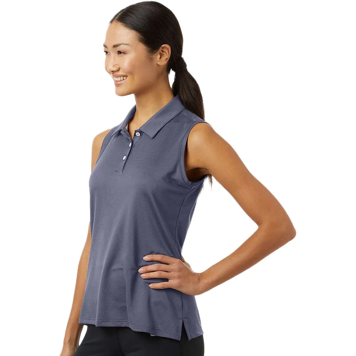 Adidas Women's Preloved Violet Ottoman Sleeveless Polo sold by Merchology product image thumbnail 5